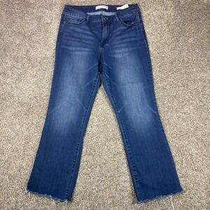 Social Standard by‎ Sanctuary Womens Mid-Rise Kick Crop Jeans Blue Raw Hem 8/29